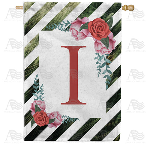 America Forever White Lattice Monogram House Flag