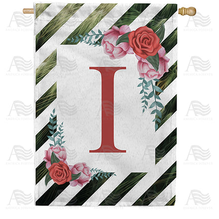America Forever White Lattice Monogram House Flag