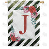 America Forever White Lattice Monogram House Flag