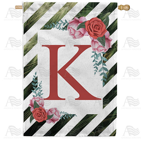 America Forever White Lattice Monogram House Flag