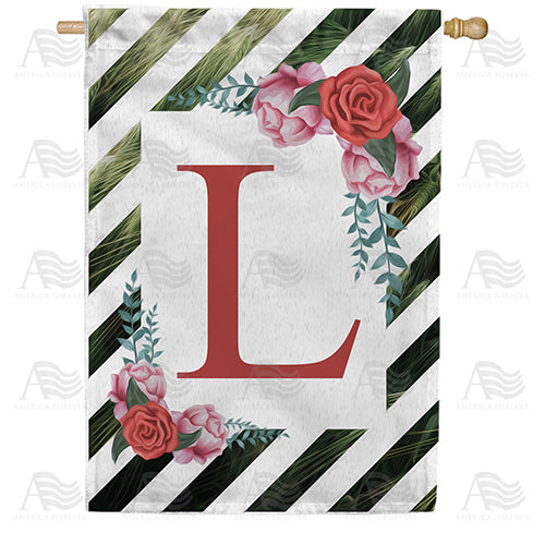 America Forever White Lattice Monogram House Flag