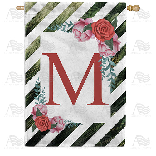 America Forever White Lattice Monogram House Flag