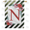 America Forever White Lattice Monogram House Flag
