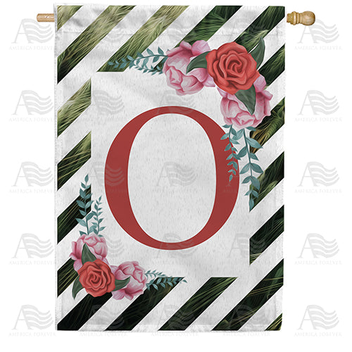 America Forever White Lattice Monogram House Flag