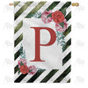 America Forever White Lattice Monogram House Flag