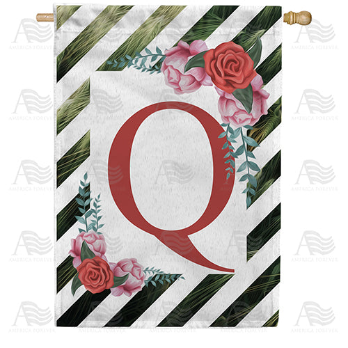 America Forever White Lattice Monogram House Flag