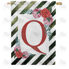America Forever White Lattice Monogram House Flag