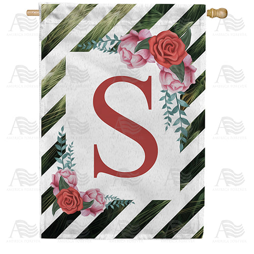 America Forever White Lattice Monogram House Flag