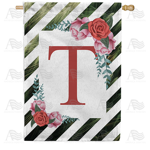 America Forever White Lattice Monogram House Flag