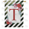 America Forever White Lattice Monogram House Flag