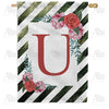 America Forever White Lattice Monogram House Flag