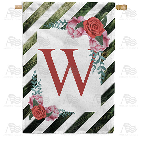 America Forever White Lattice Monogram House Flag