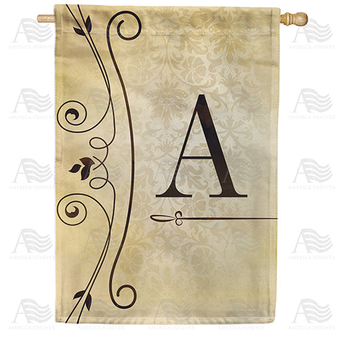 America Forever Fancy Scroll Monogram House Flag
