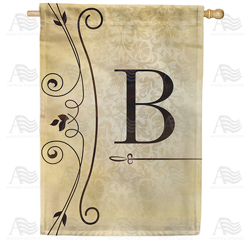 America Forever Fancy Scroll Monogram House Flag