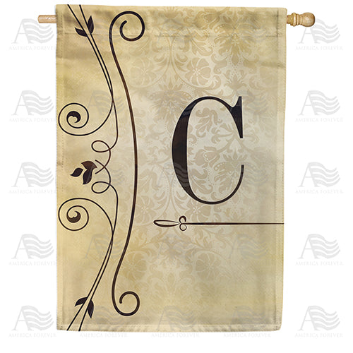 America Forever Fancy Scroll Monogram House Flag