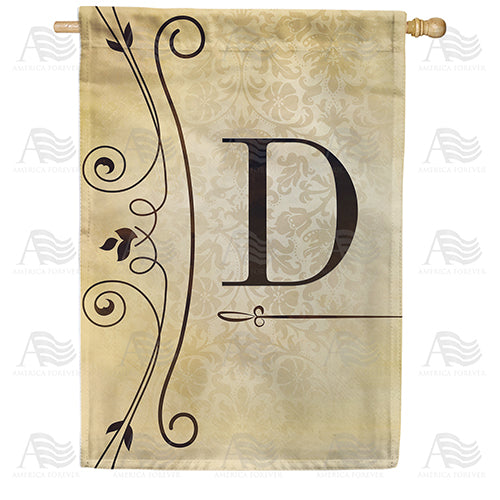 America Forever Fancy Scroll Monogram House Flag