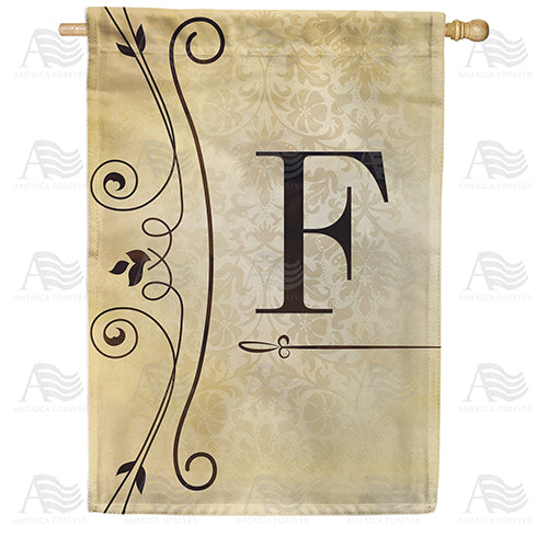 America Forever Fancy Scroll Monogram House Flag