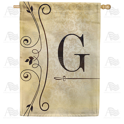 America Forever Fancy Scroll Monogram House Flag
