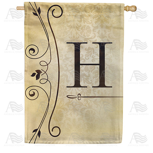 America Forever Fancy Scroll Monogram House Flag