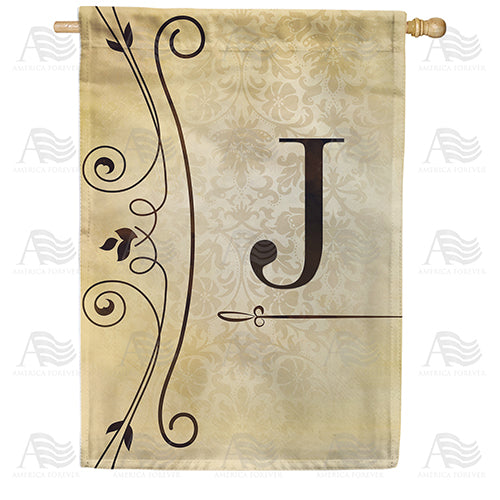 America Forever Fancy Scroll Monogram House Flag