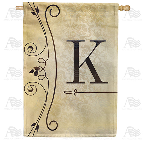 America Forever Fancy Scroll Monogram House Flag