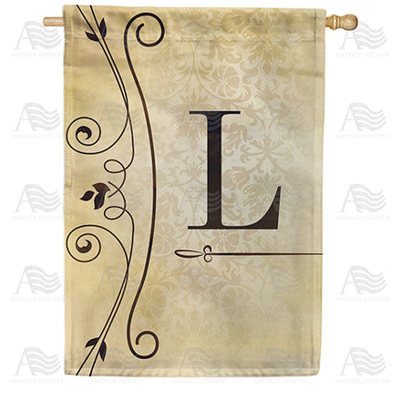America Forever Fancy Scroll Monogram House Flag