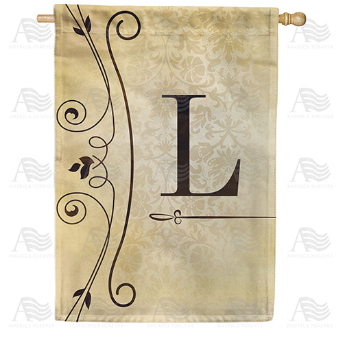 America Forever Fancy Scroll Monogram House Flag