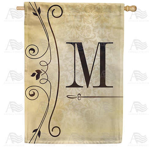 America Forever Fancy Scroll Monogram House Flag