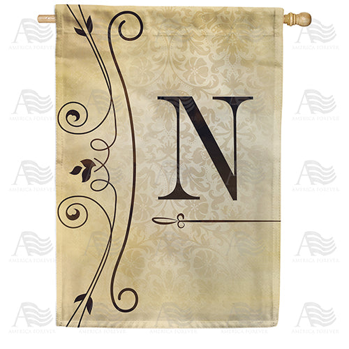 America Forever Fancy Scroll Monogram House Flag