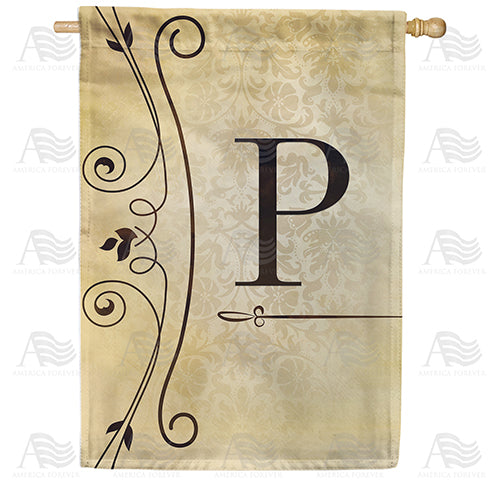 America Forever Fancy Scroll Monogram House Flag