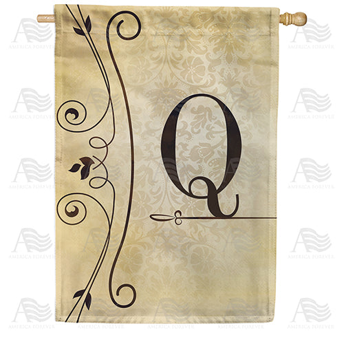 America Forever Fancy Scroll Monogram House Flag