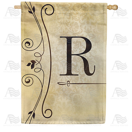 America Forever Fancy Scroll Monogram House Flag