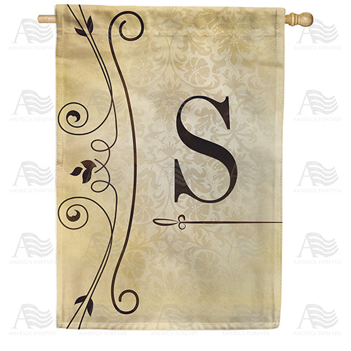 America Forever Fancy Scroll Monogram House Flag