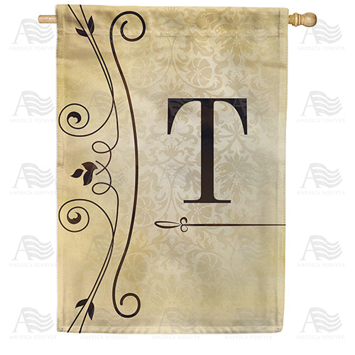 America Forever Fancy Scroll Monogram House Flag