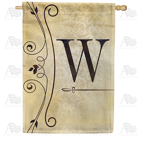 America Forever Fancy Scroll Monogram House Flag