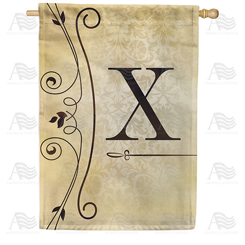 America Forever Fancy Scroll Monogram House Flag