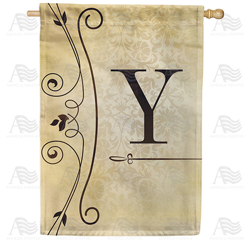 America Forever Fancy Scroll Monogram House Flag