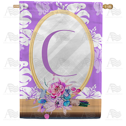 Purple Reflection Monogram House Flag