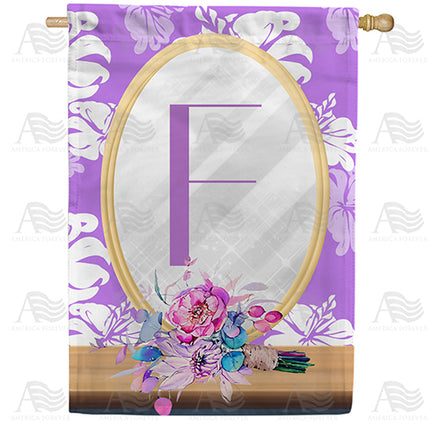 Purple Reflection Monogram House Flag
