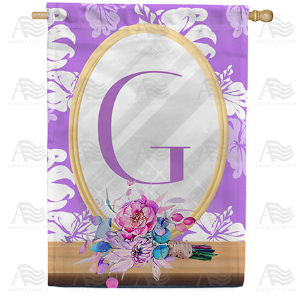 Purple Reflection Monogram House Flag