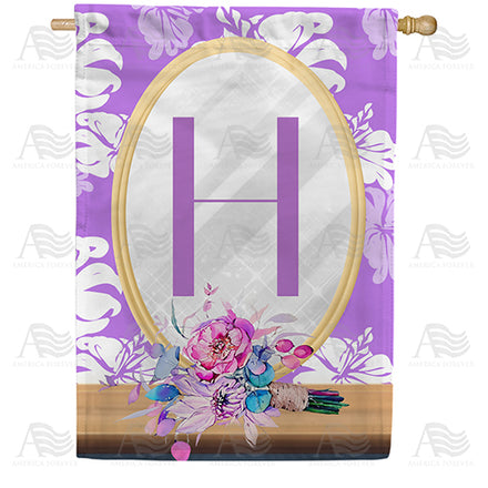Purple Reflection Monogram House Flag