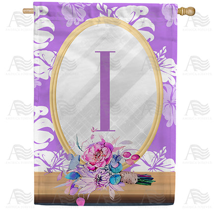 Purple Reflection Monogram House Flag