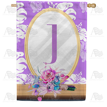 Purple Reflection Monogram House Flag
