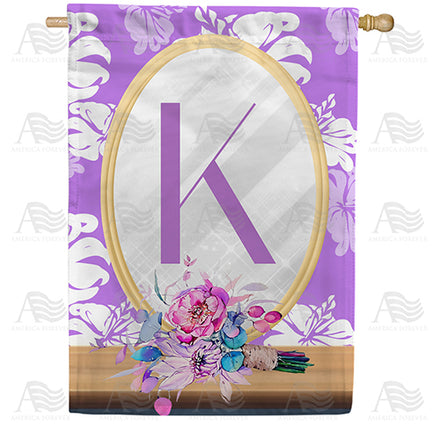 Purple Reflection Monogram House Flag