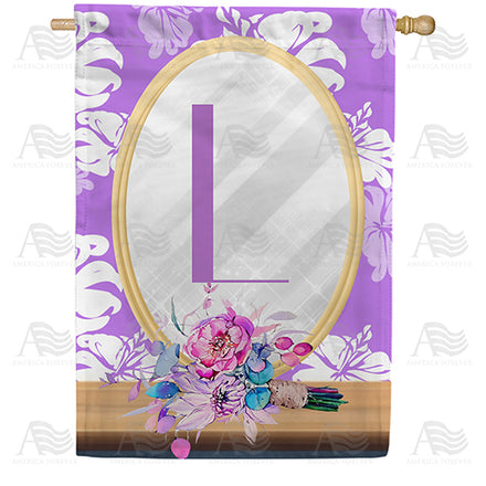Purple Reflection Monogram House Flag