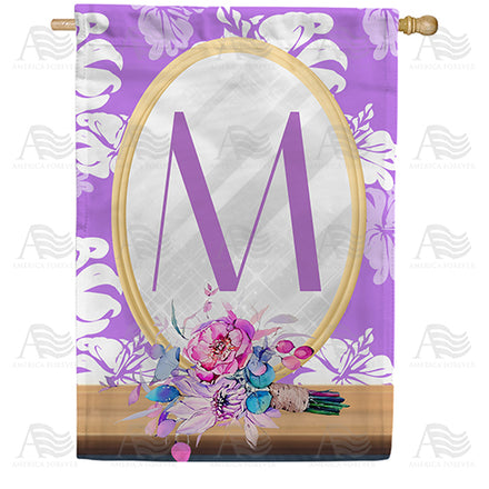 Purple Reflection Monogram House Flag