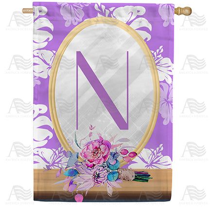 Purple Reflection Monogram House Flag