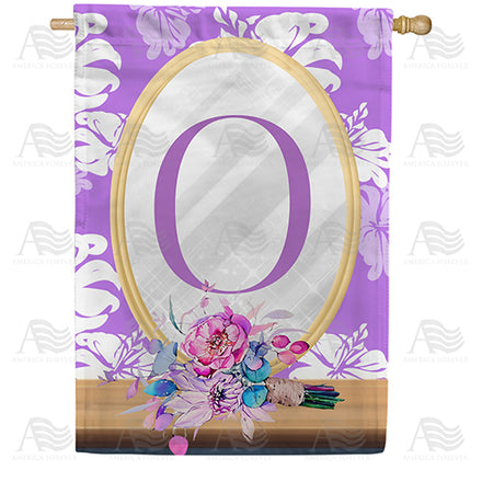 Purple Reflection Monogram House Flag