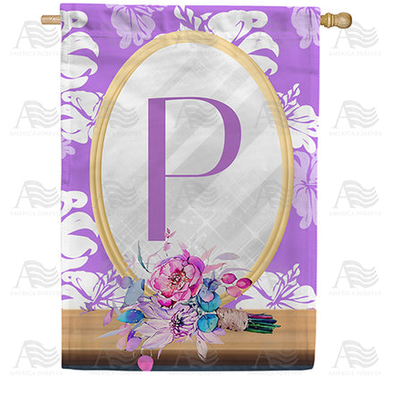 Purple Reflection Monogram House Flag