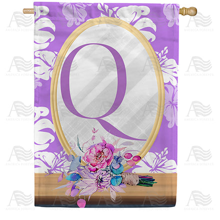 Purple Reflection Monogram House Flag
